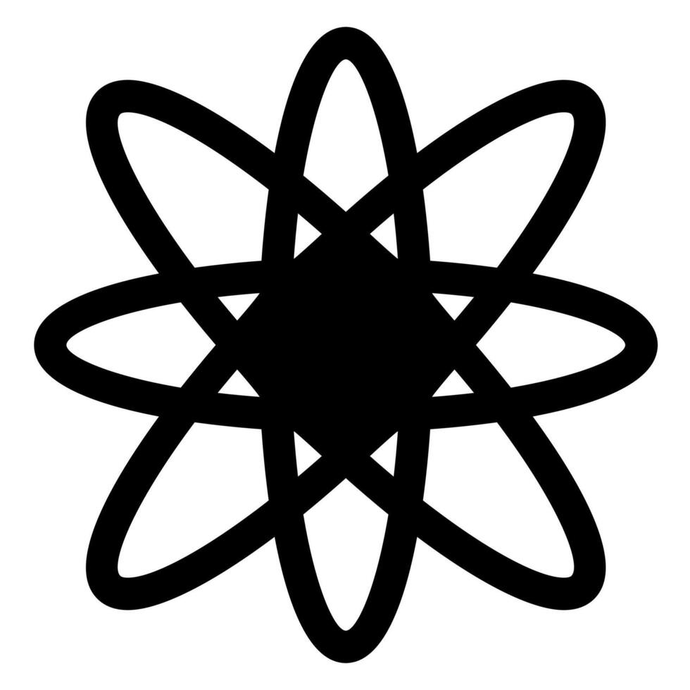 atom glyph icon illustration isolated on white background vector