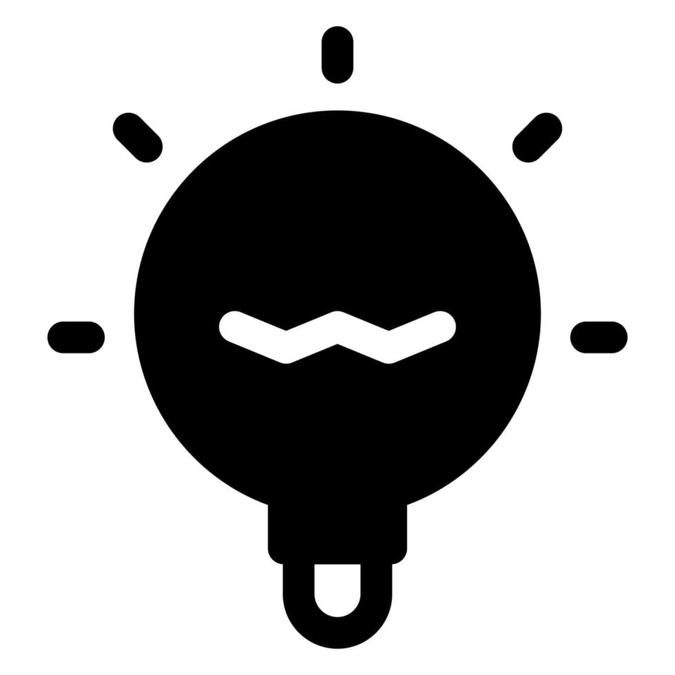 bulb glyph icon illustration isolated on white background vector