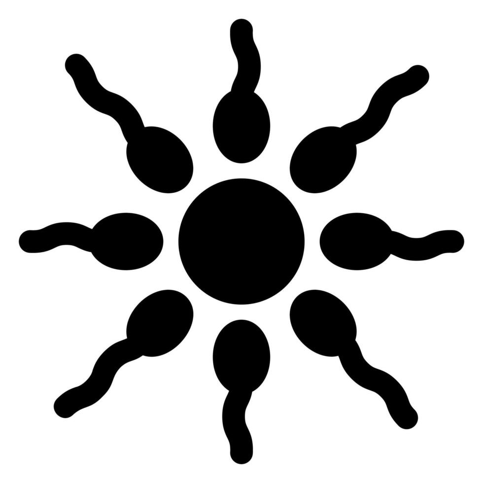 sperm glyph icon illustration isolated on white background vector