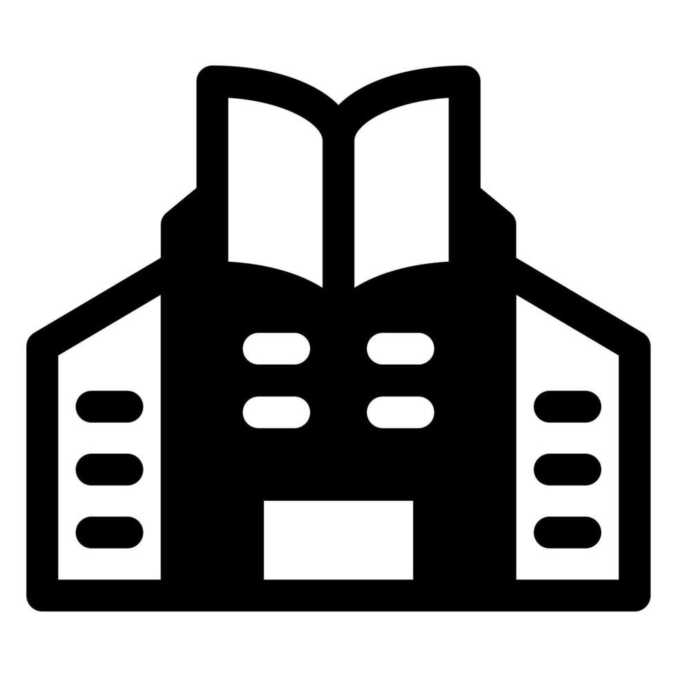 library glyph icon illustration isolated on white background vector