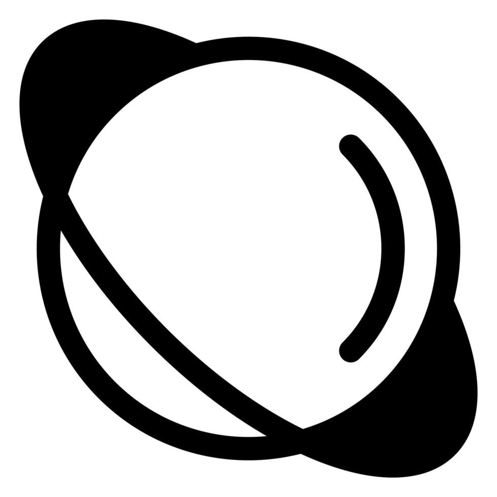 saturn glyph icon illustration isolated on white background vector