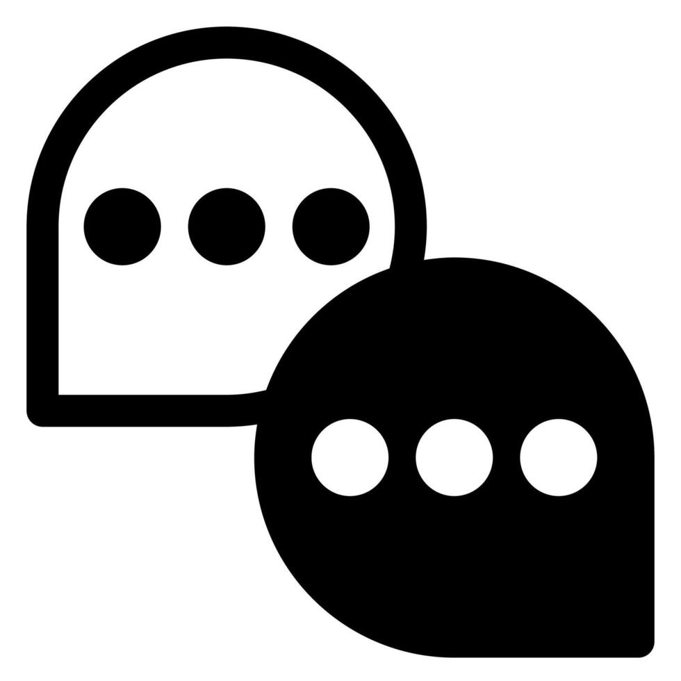 discussion glyph icon illustration isolated on white background vector