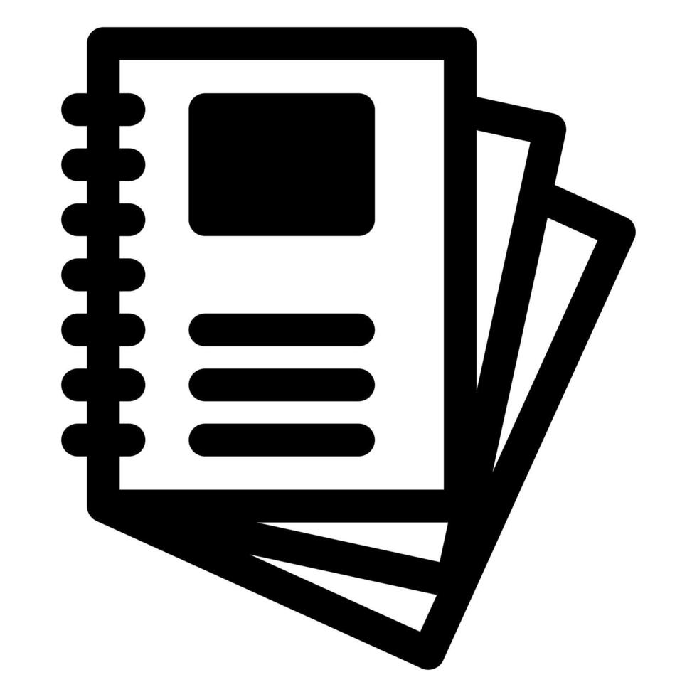 notebooks glyph icon illustration isolated on white background vector