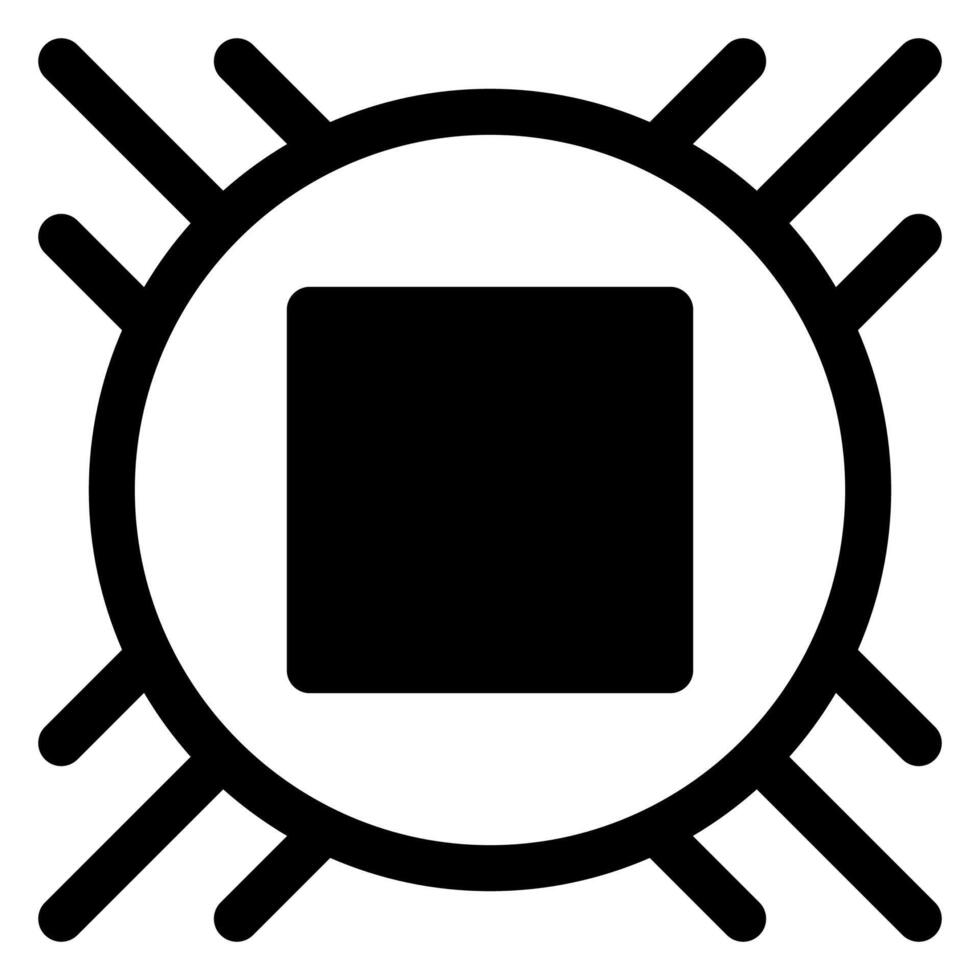 cpu glyph icon illustration isolated on white background vector