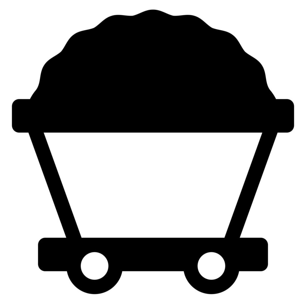 coal glyph icon illustration isolated on white background vector