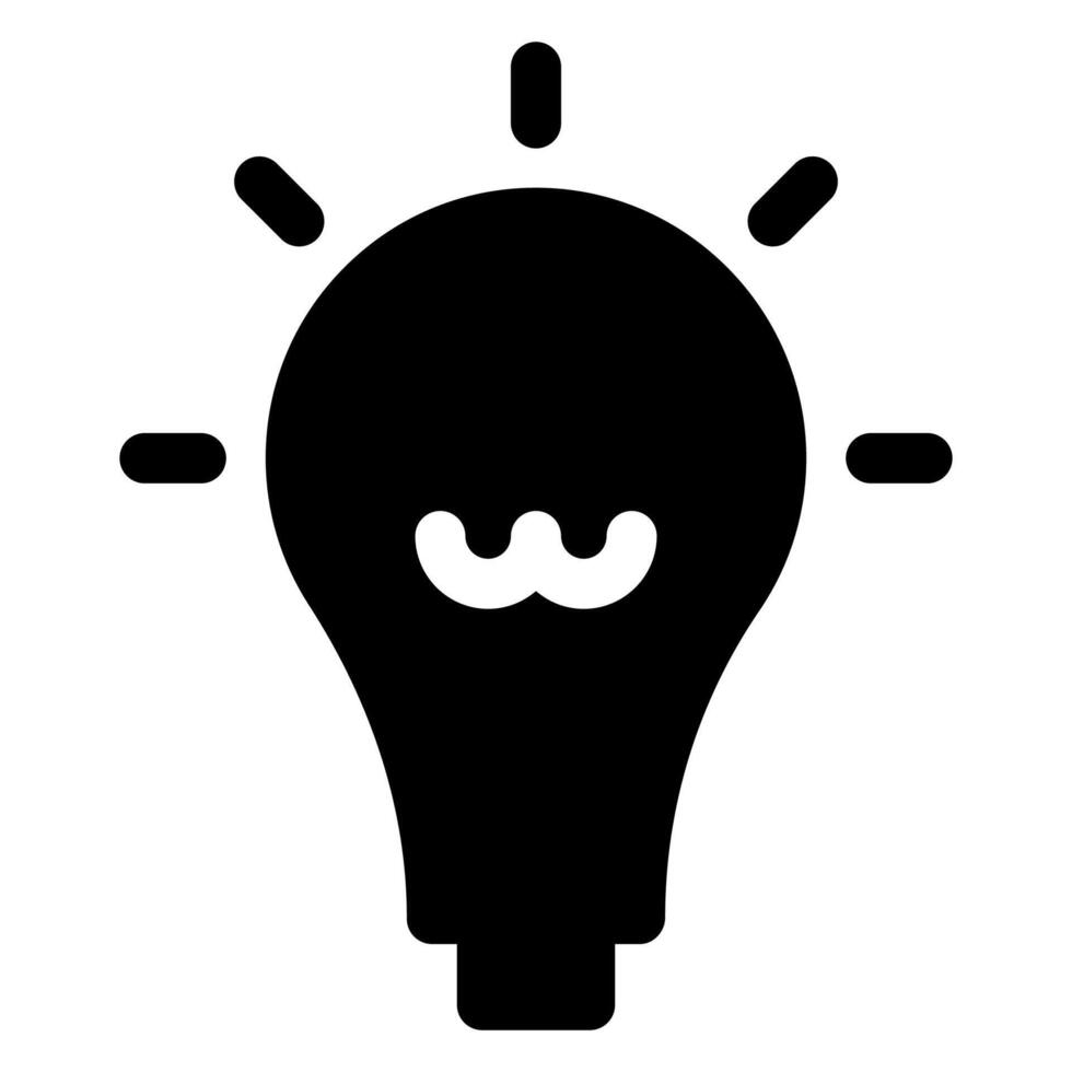 bulb glyph icon illustration isolated on white background vector