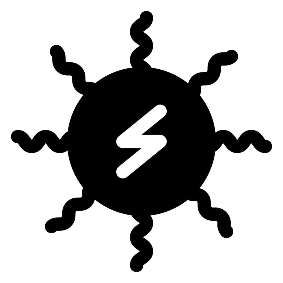 sun glyph icon illustration isolated on white background vector