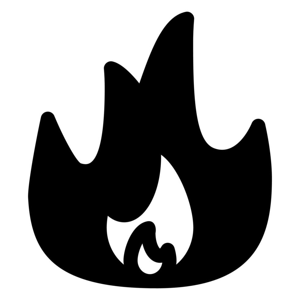 fire glyph icon illustration isolated on white background vector