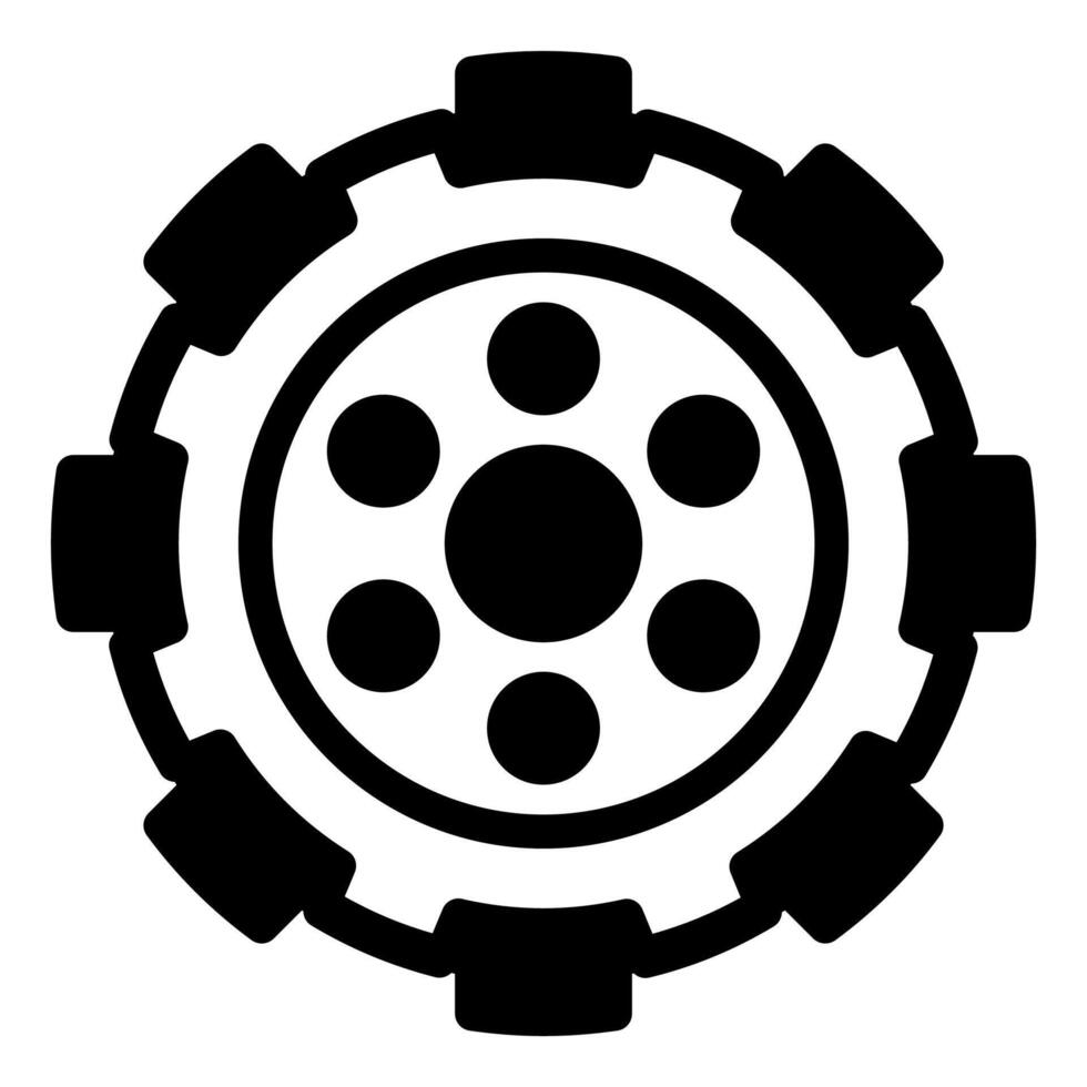 tire glyph icon illustration isolated on white background vector