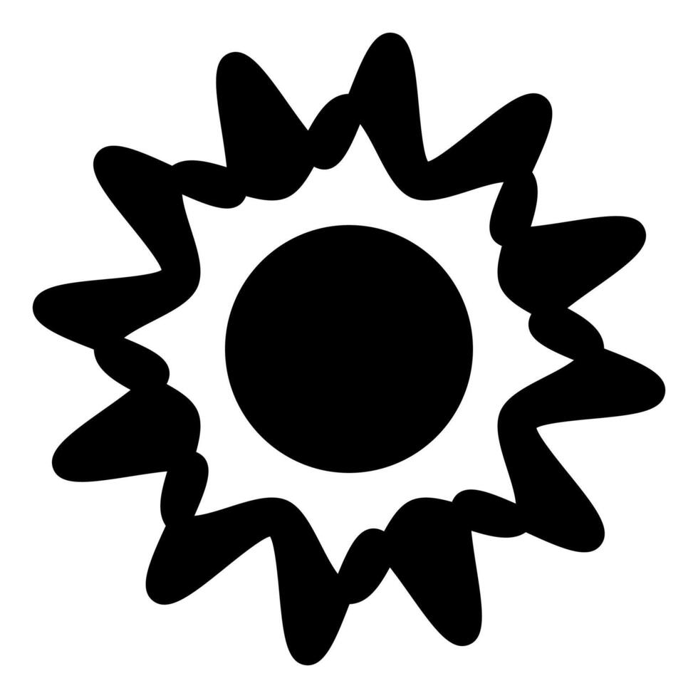 sun glyph icon illustration isolated on white background vector