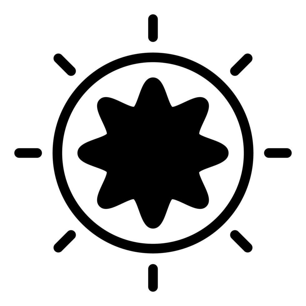 brightness glyph icon illustration isolated on white background vector