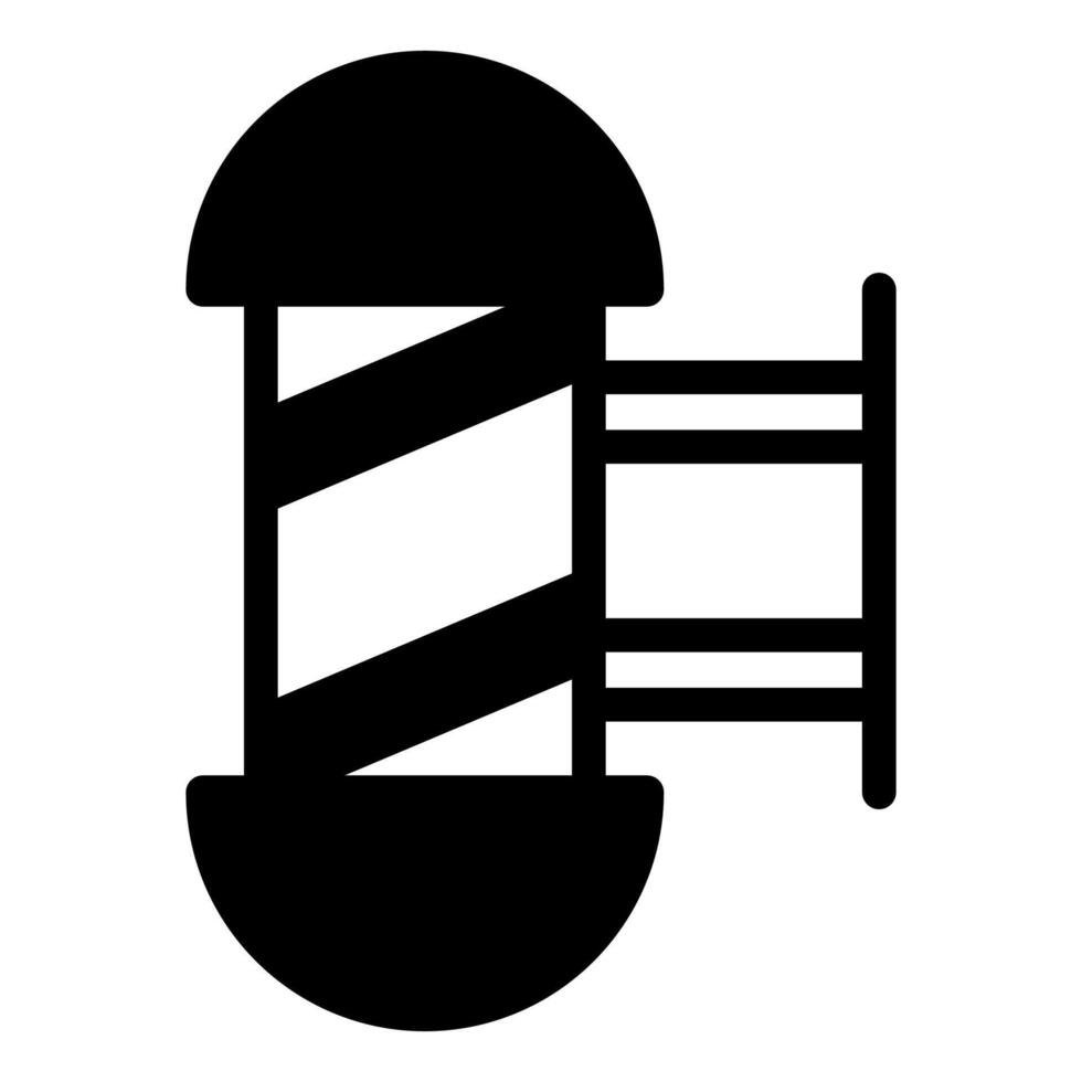 barber pole glyph icon illustration isolated on white background vector