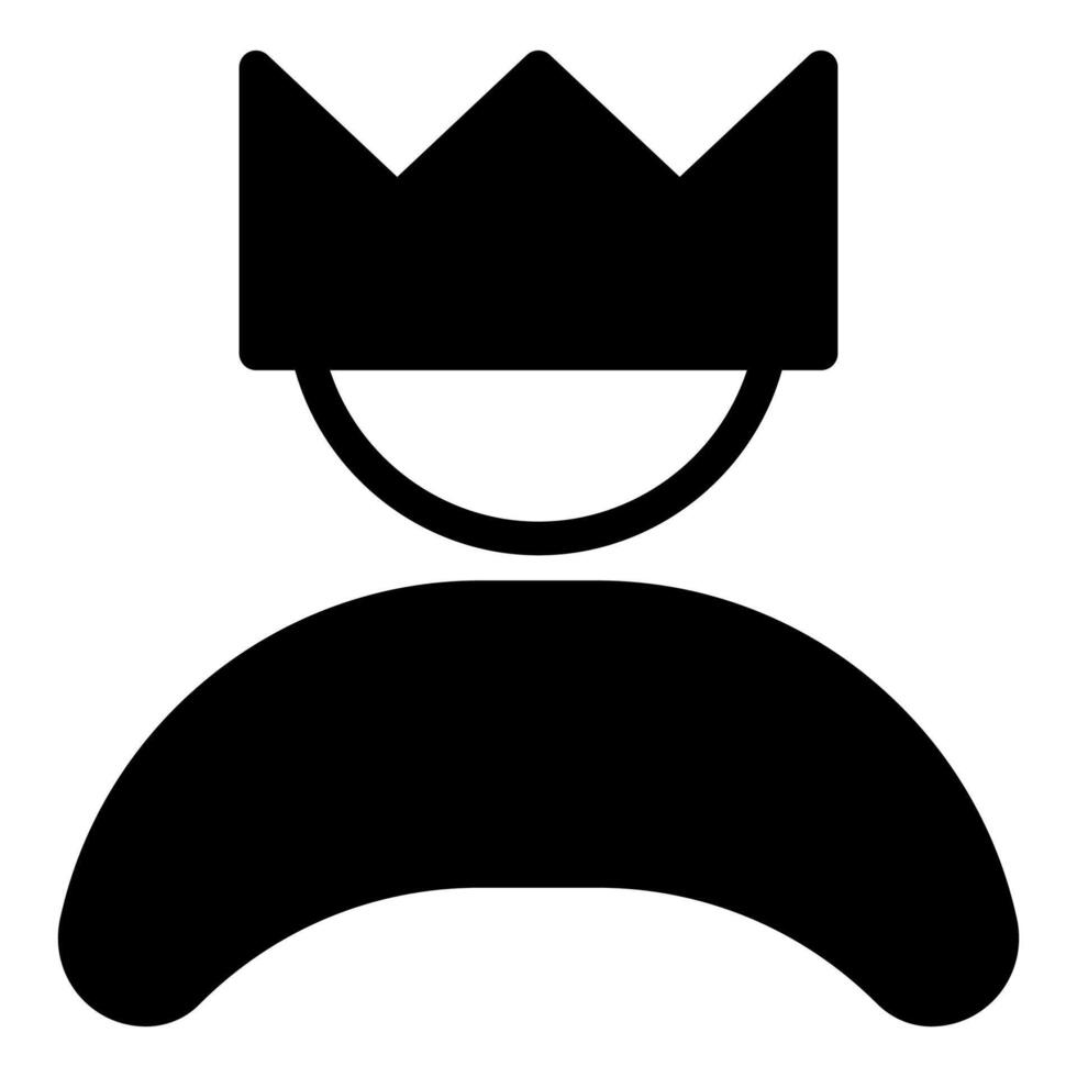 crown glyph icon illustration isolated on white background vector