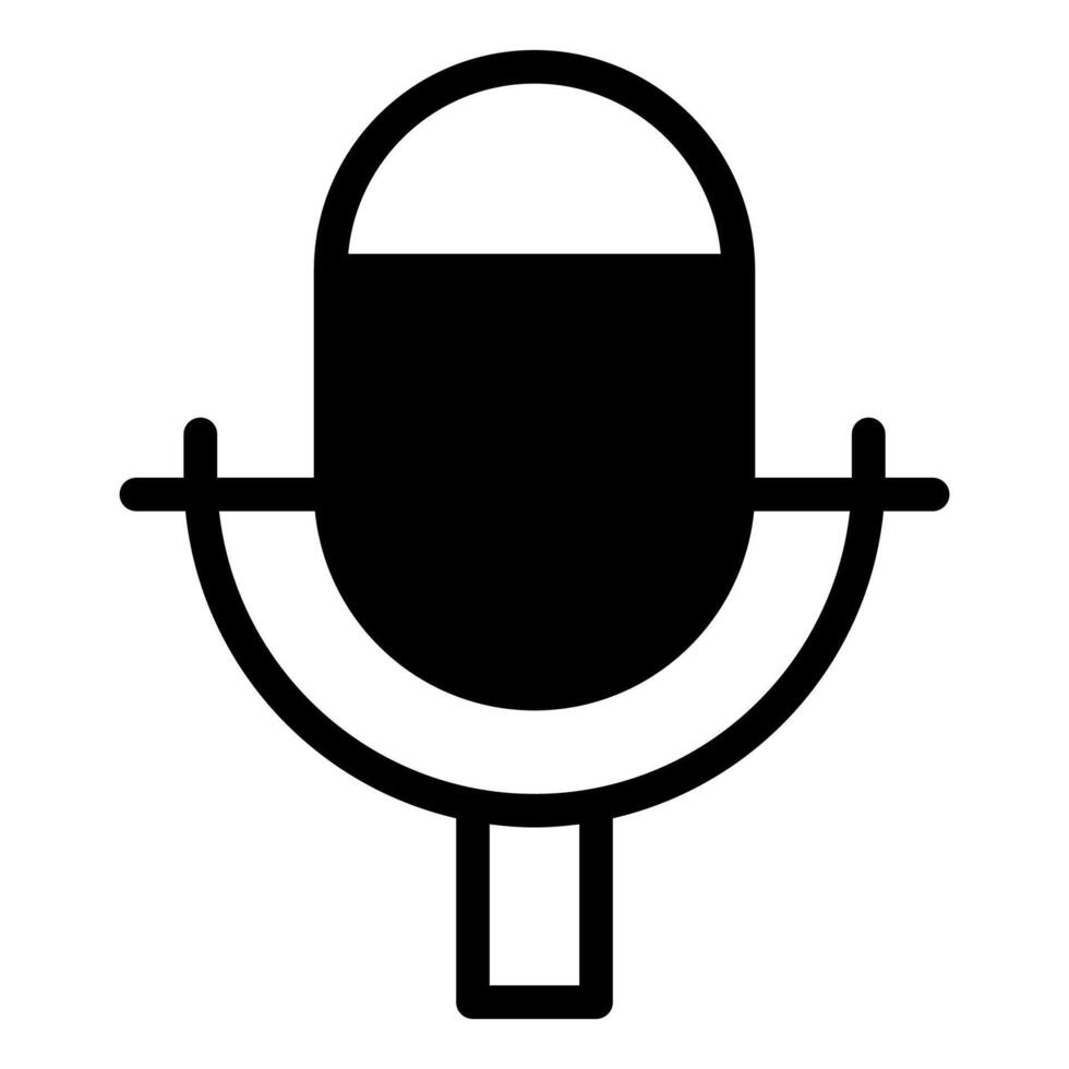 microphone glyph icon illustration isolated on white background vector
