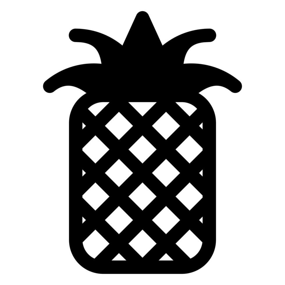 pineapple glyph icon illustration isolated on white background vector