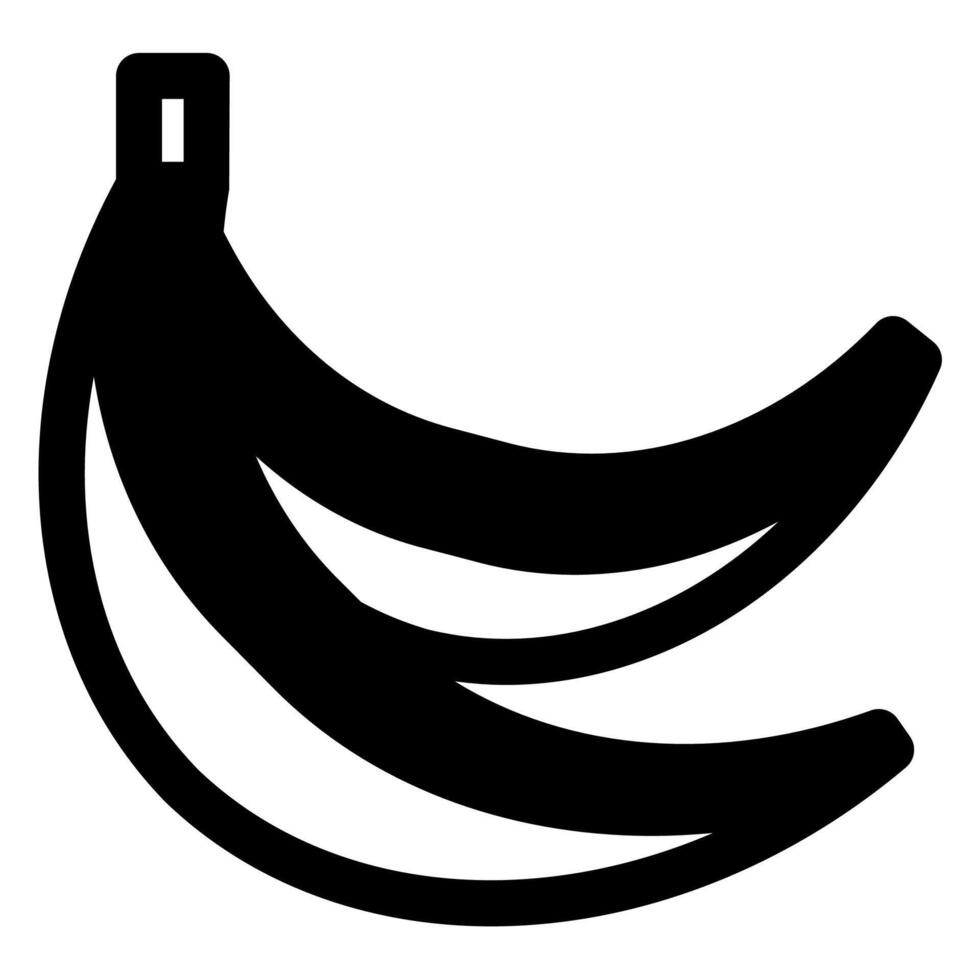 banana glyph icon illustration isolated on white background vector