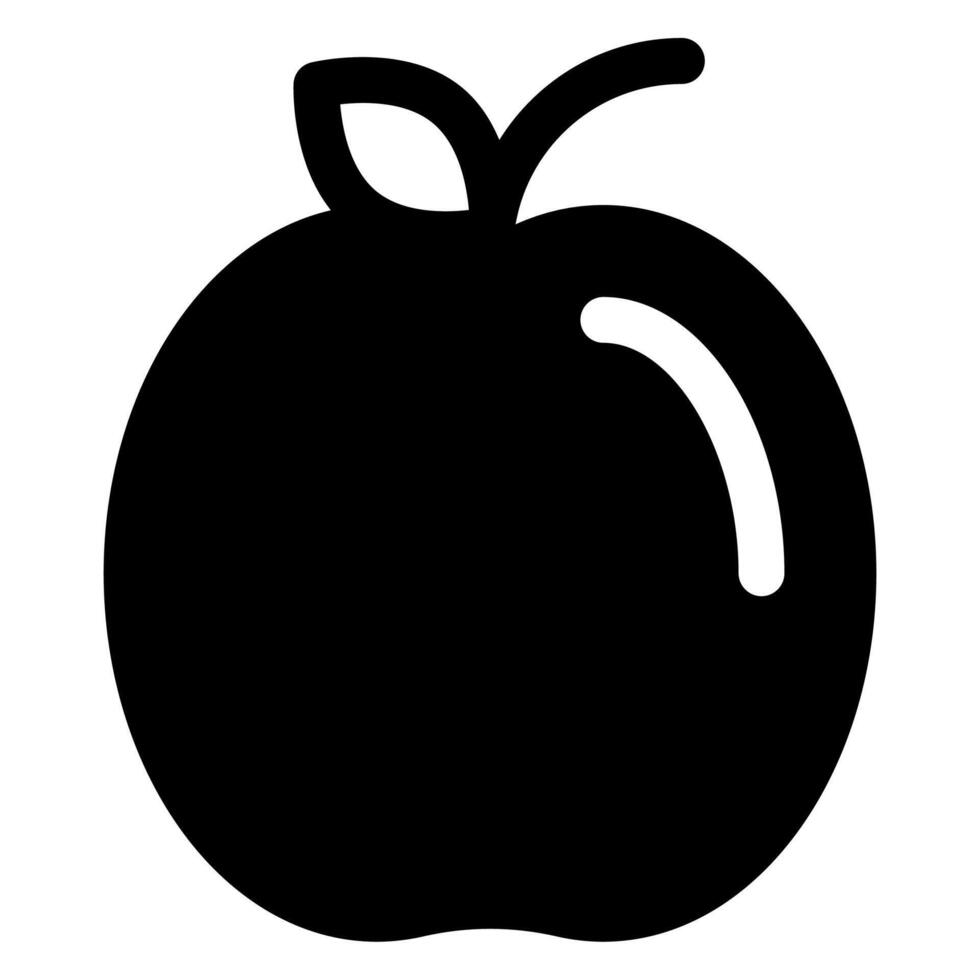 apple glyph icon illustration isolated on white background vector