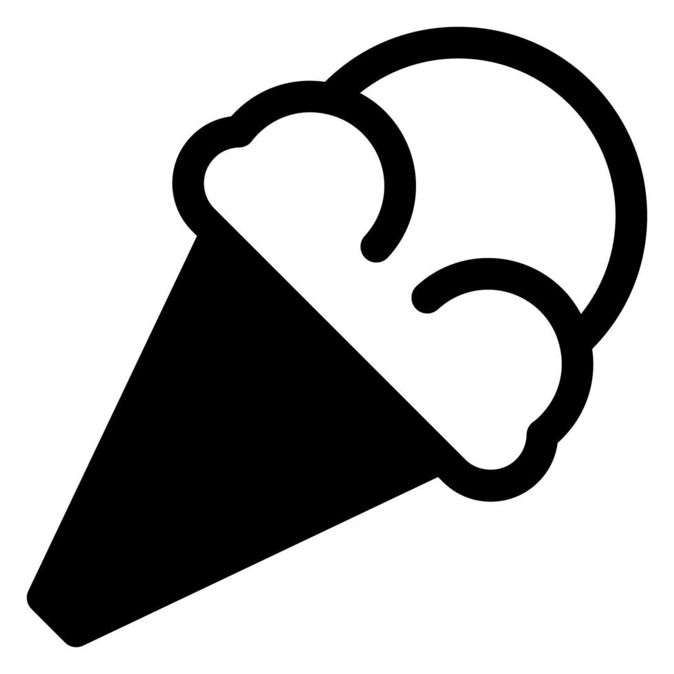 ice cream glyph icon illustration isolated on white background vector