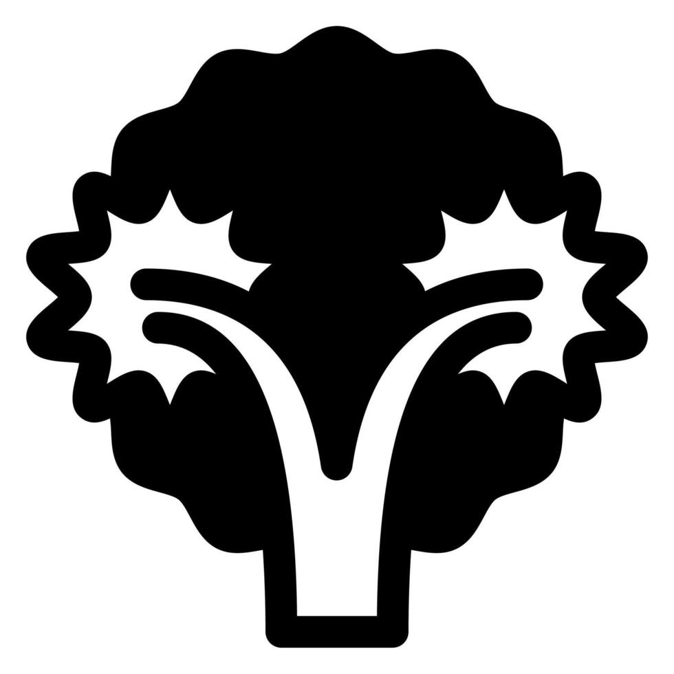 broccoli glyph icon illustration isolated on white background vector
