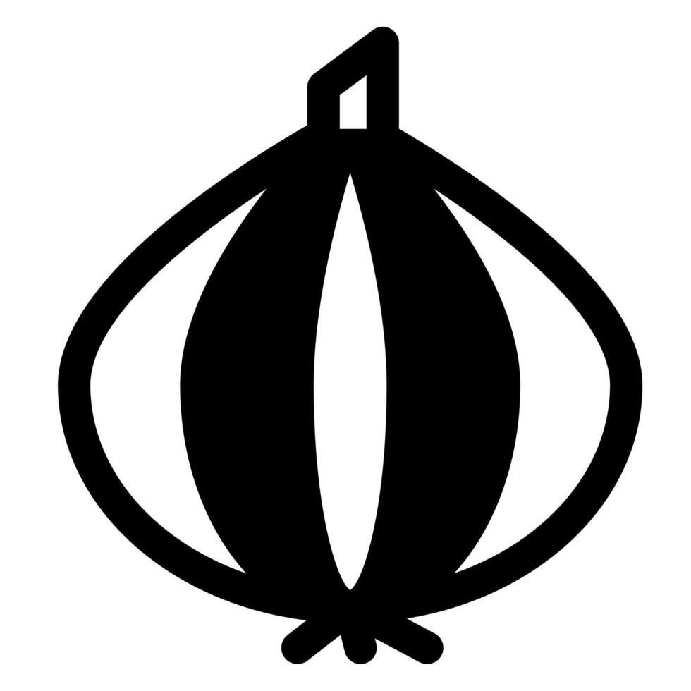 garlic glyph icon illustration isolated on white background vector