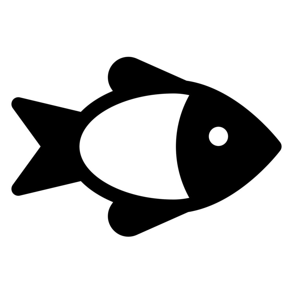 fish glyph icon illustration isolated on white background vector