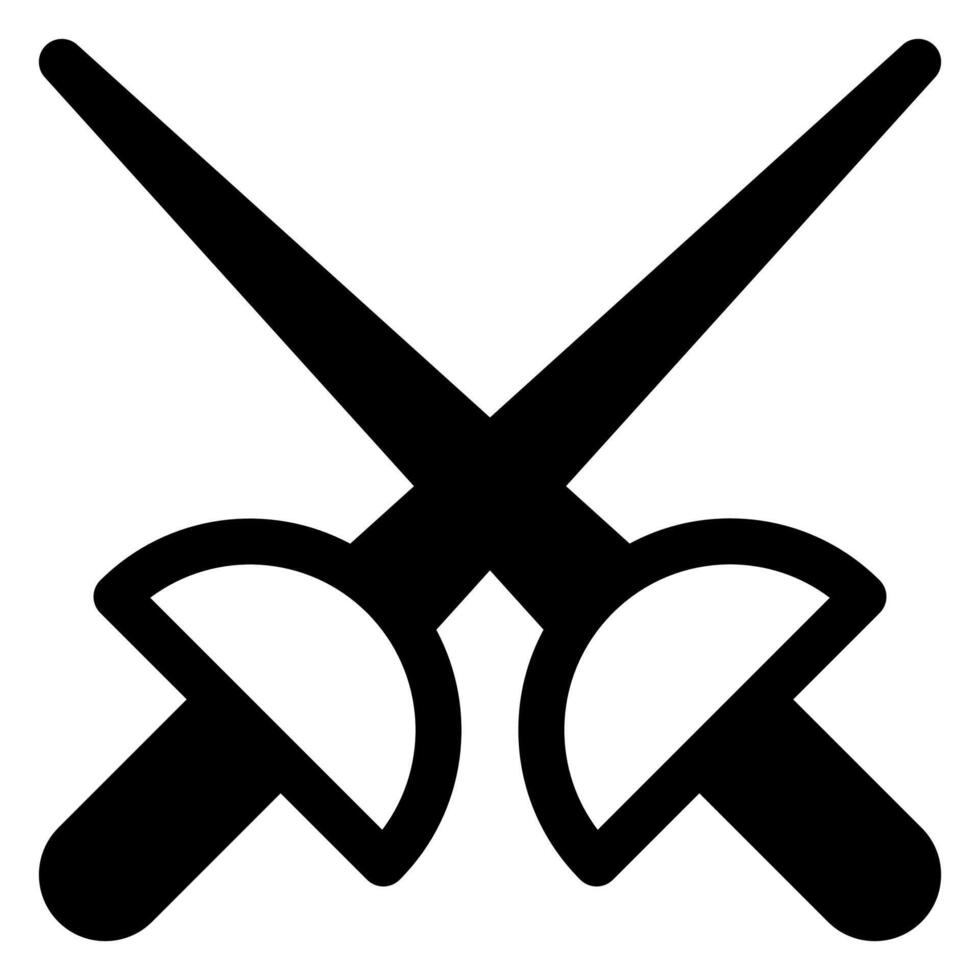 fencing glyph icon illustration isolated on white background vector