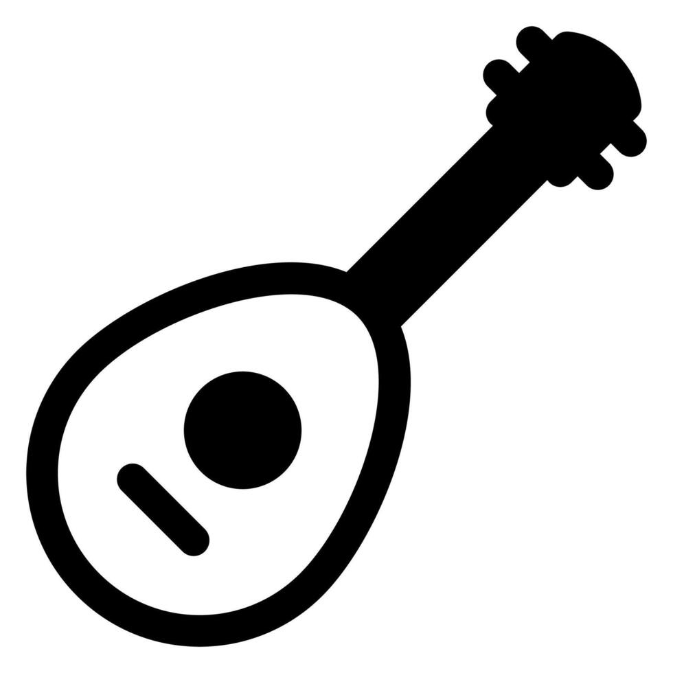 mandolin glyph icon illustration isolated on white background vector