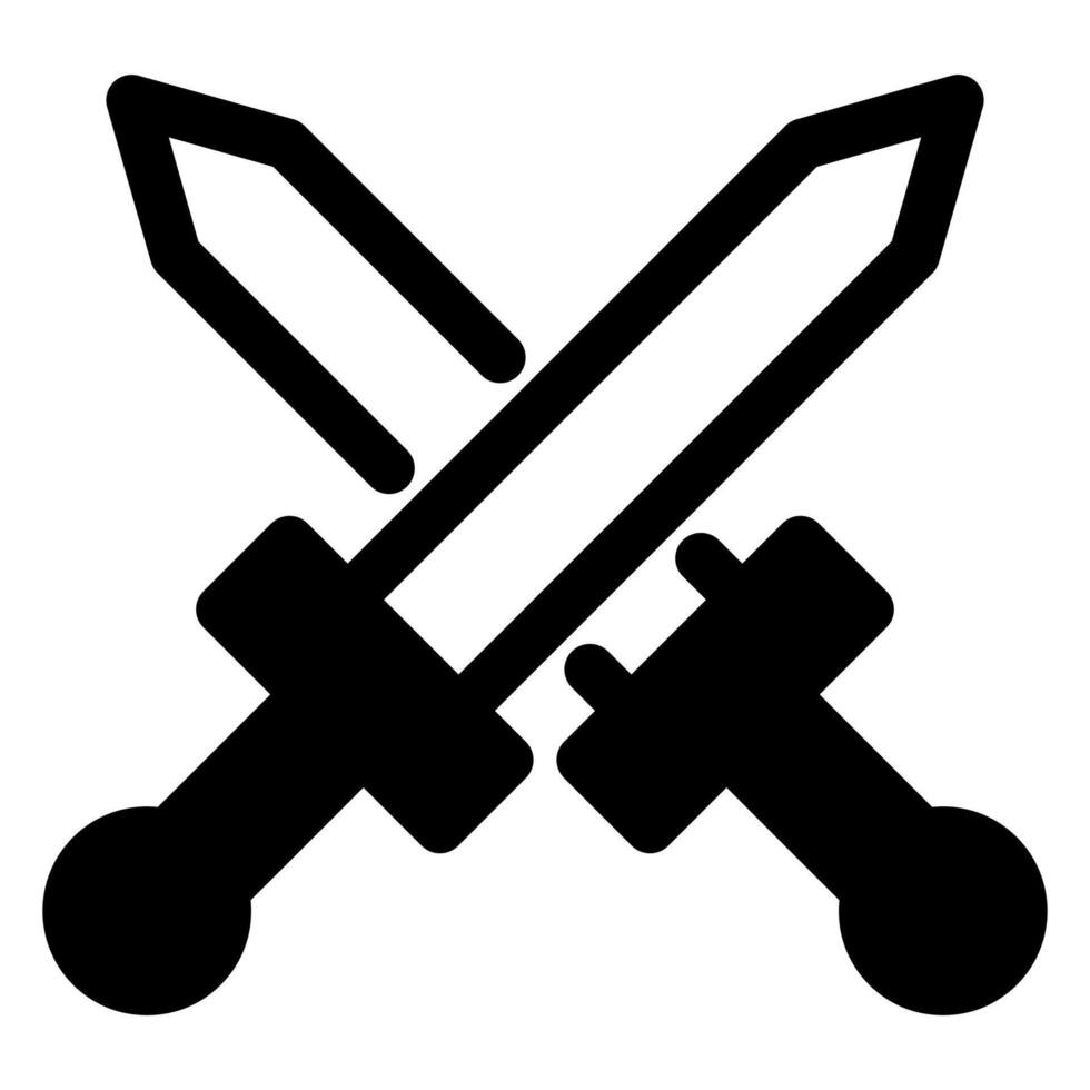swords glyph icon illustration isolated on white background vector