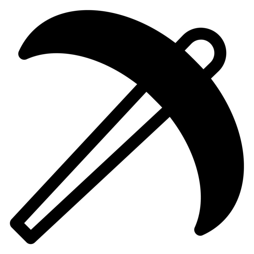 pickaxe glyph icon illustration isolated on white background vector