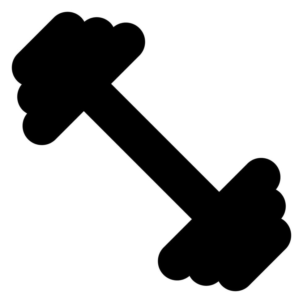 dumbbell glyph icon illustration isolated on white background vector