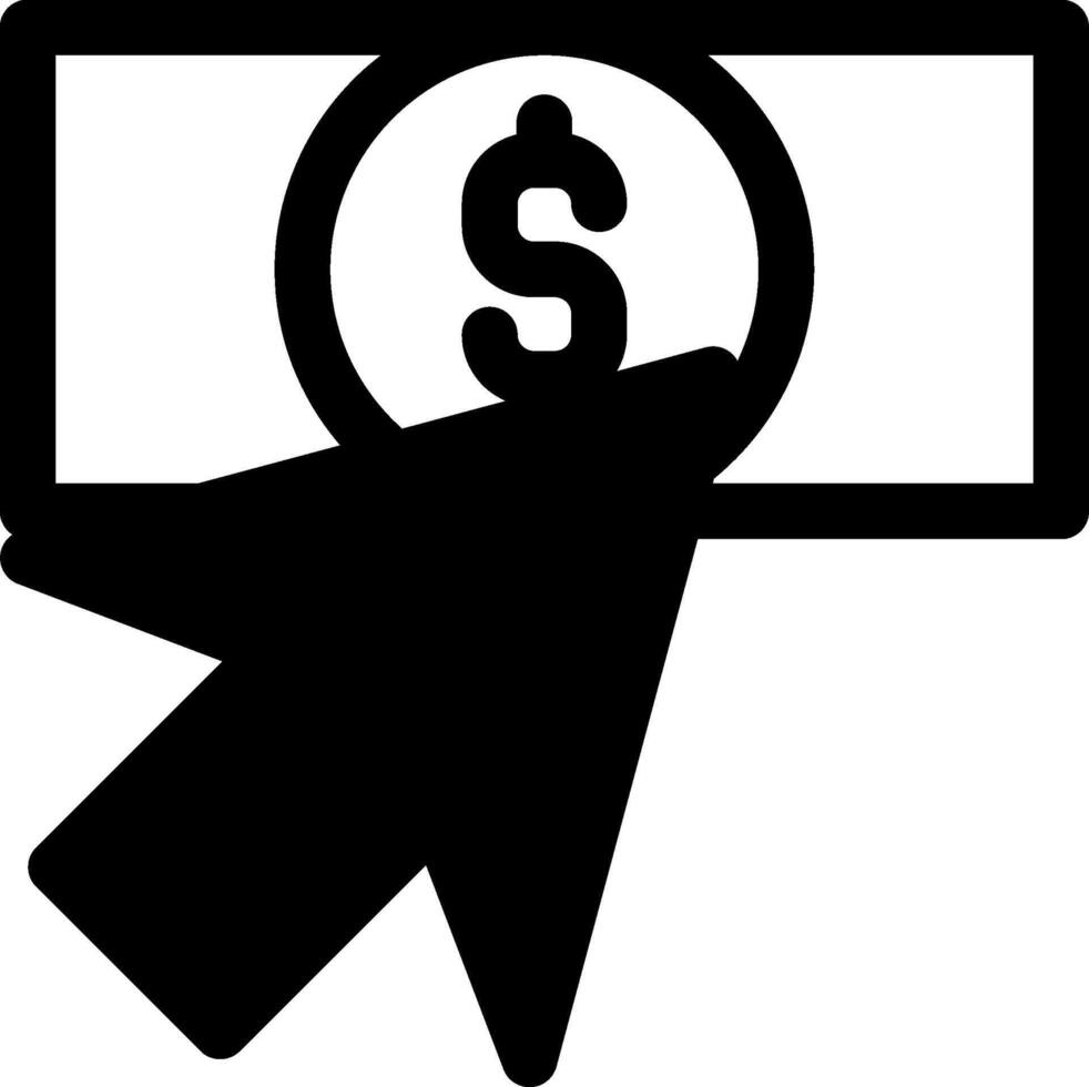 pay per click glyph icon illustration isolated on white background vector