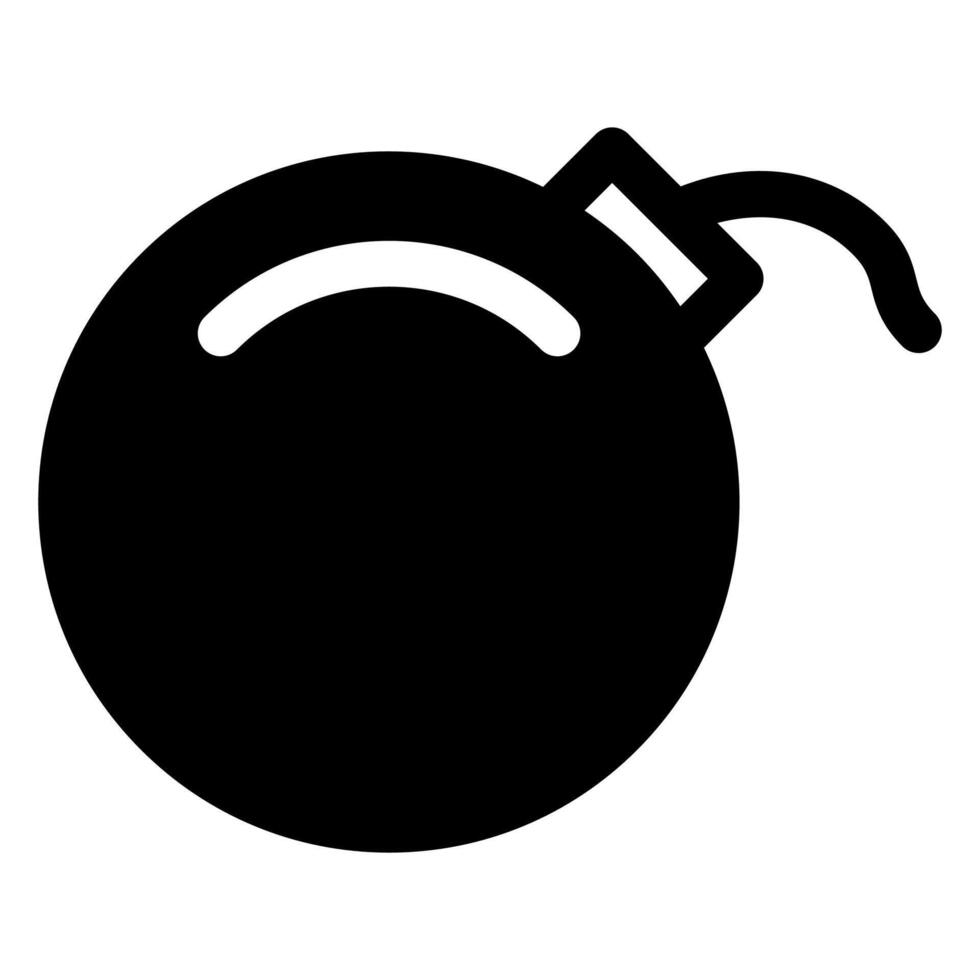 bomb glyph icon illustration isolated on white background vector
