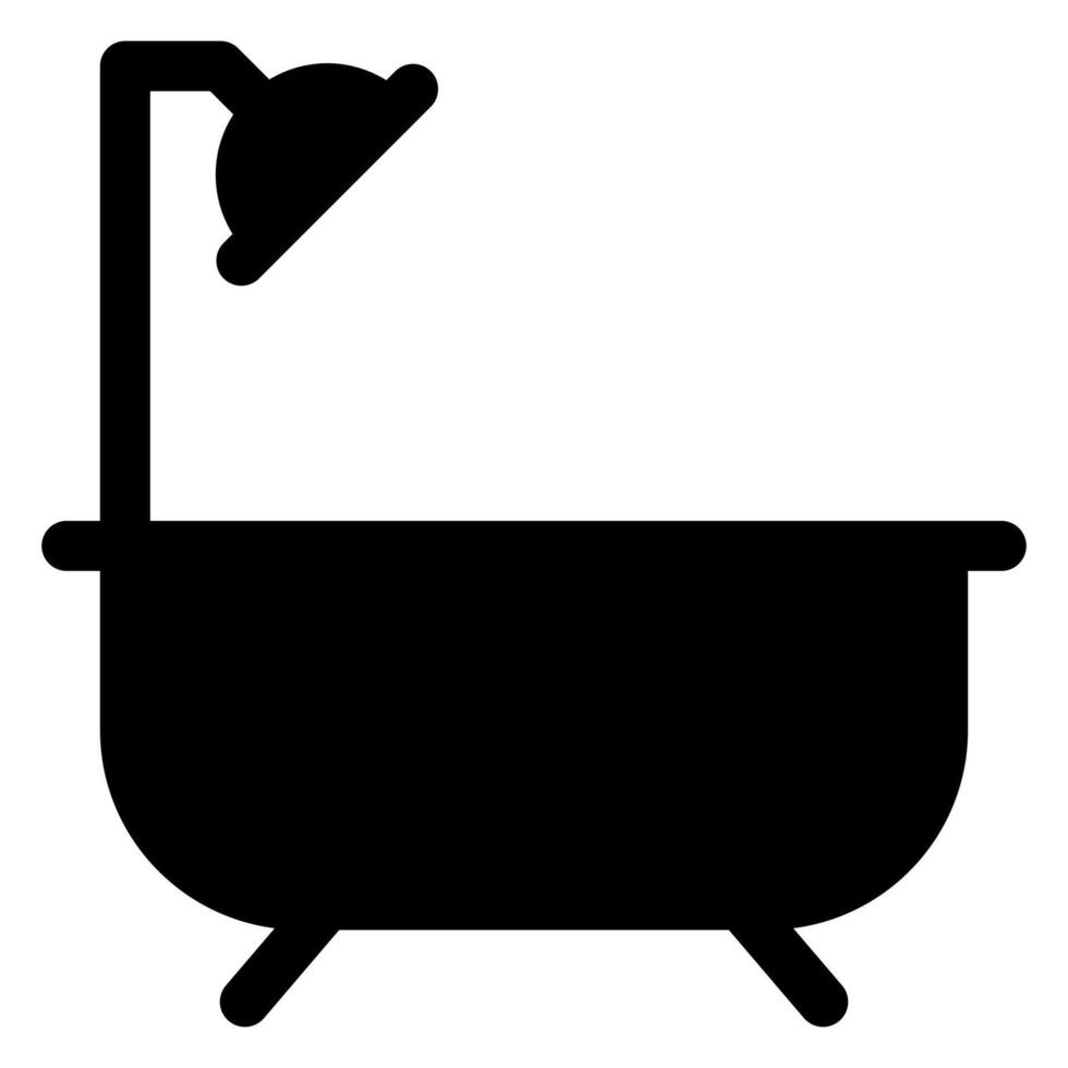 bath glyph icon illustration isolated on white background vector