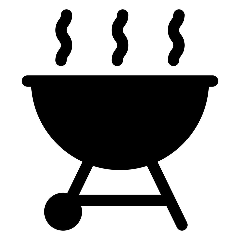 grill glyph icon illustration isolated on white background vector