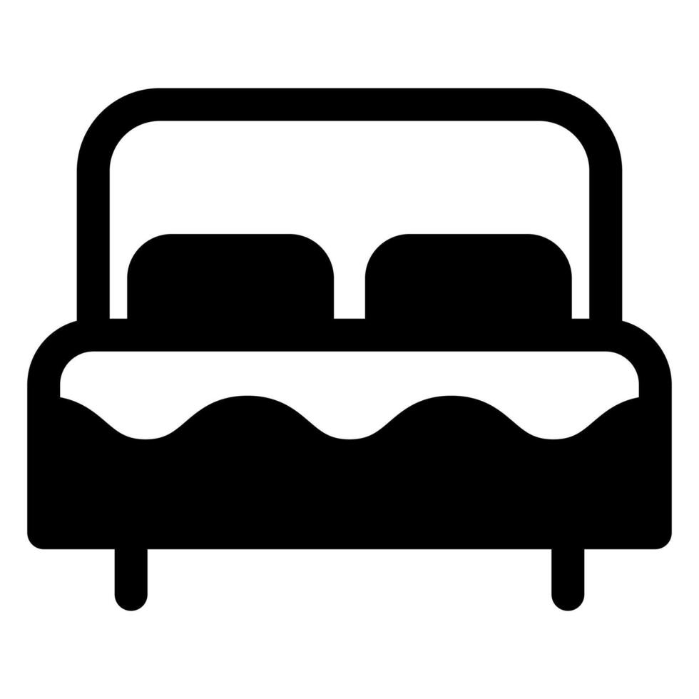 bed glyph icon illustration isolated on white background vector