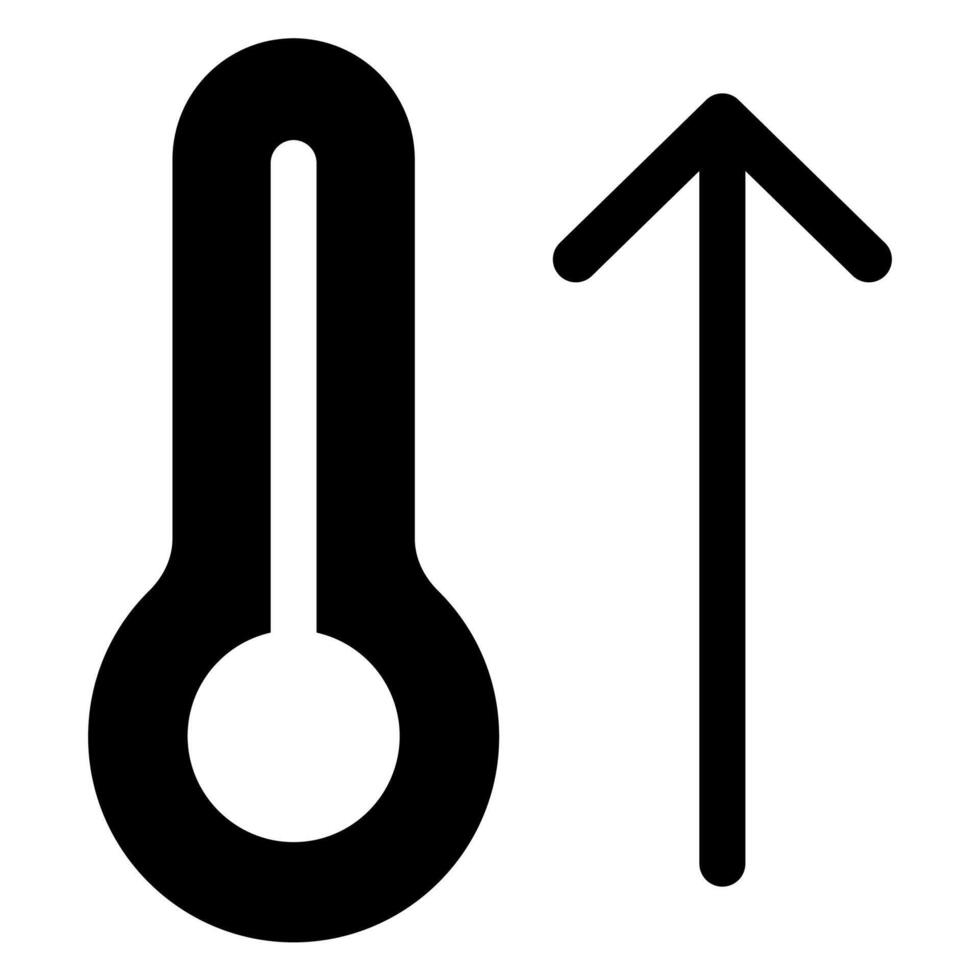 temperature glyph icon illustration isolated on white background vector