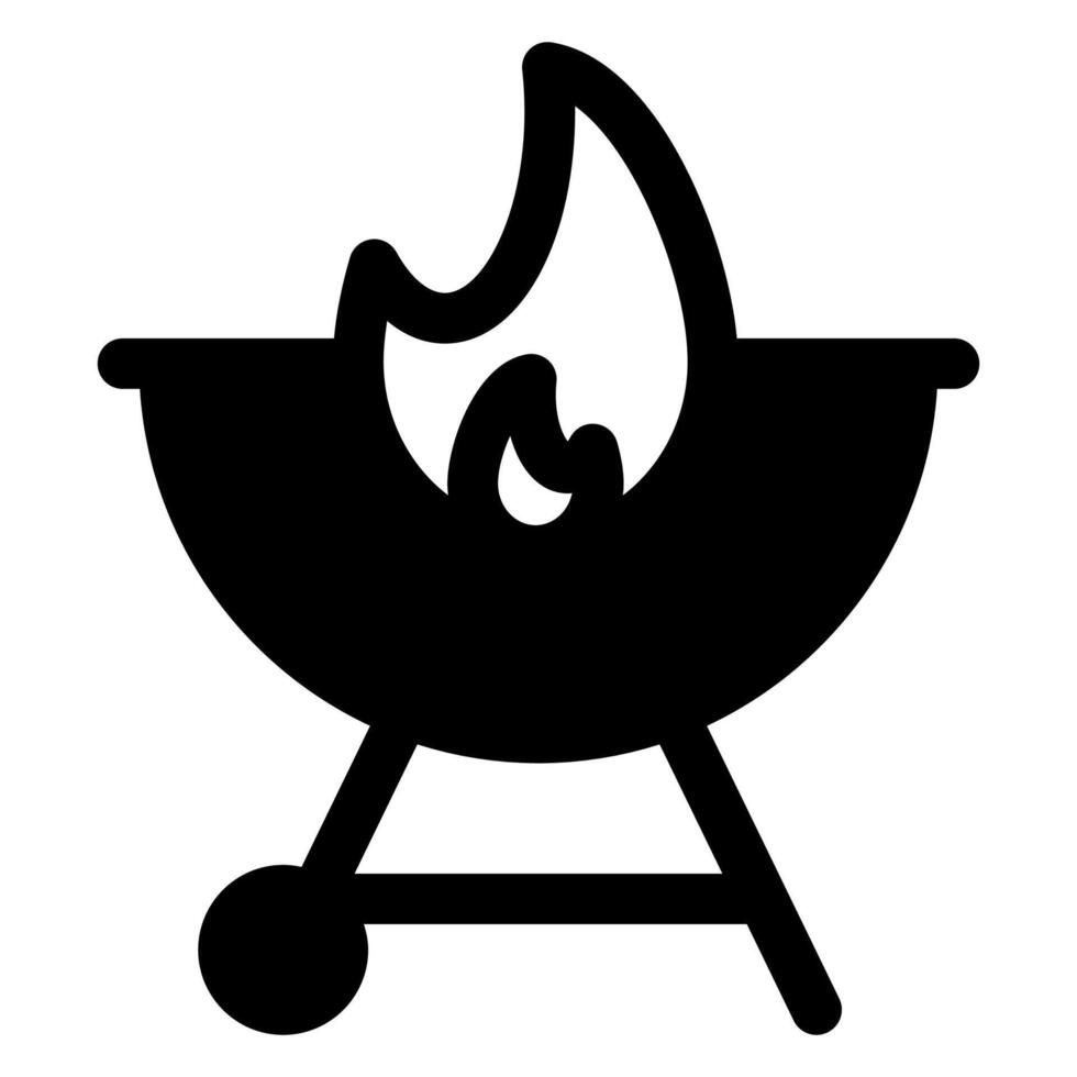grill glyph icon illustration isolated on white background vector