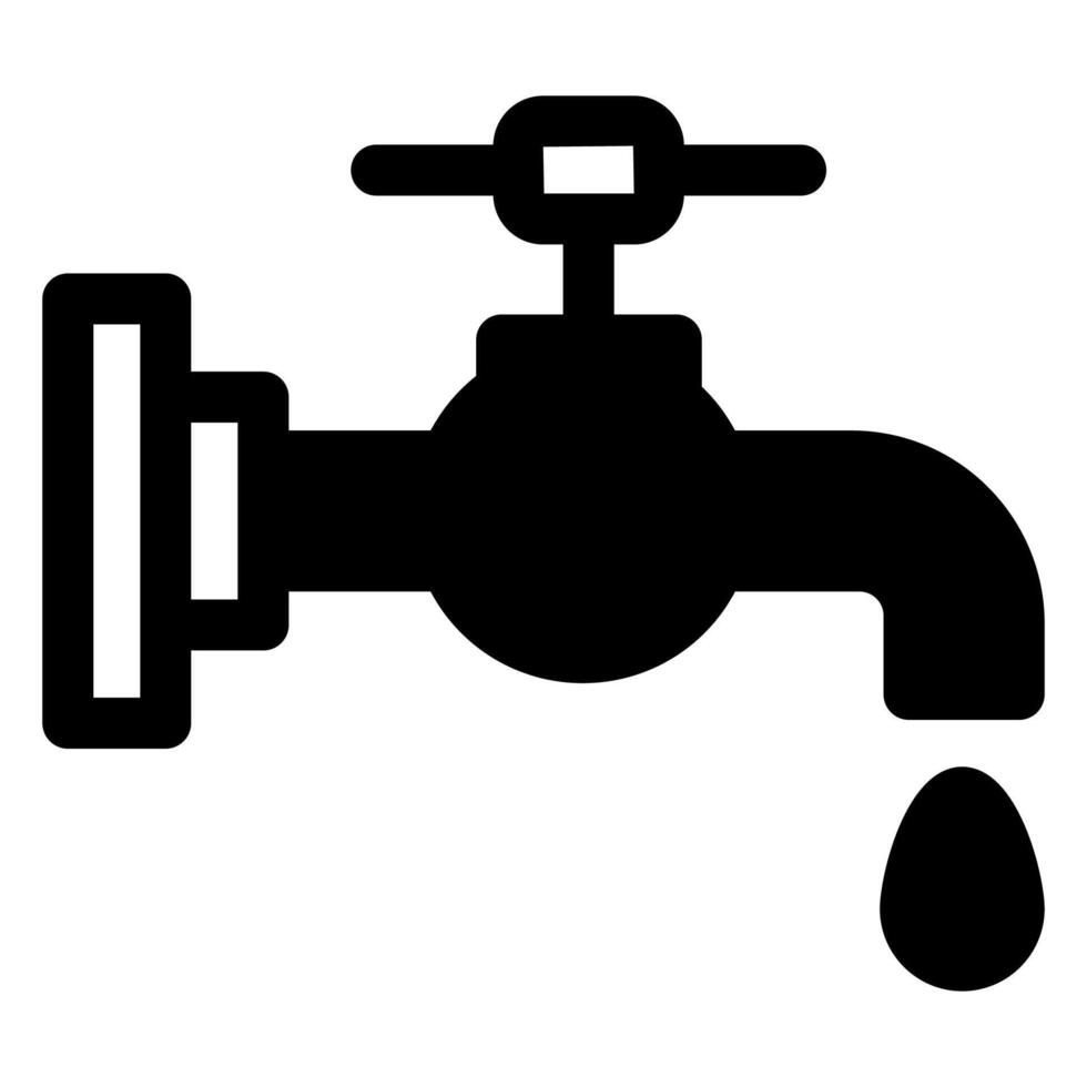 faucet glyph icon illustration isolated on white background vector