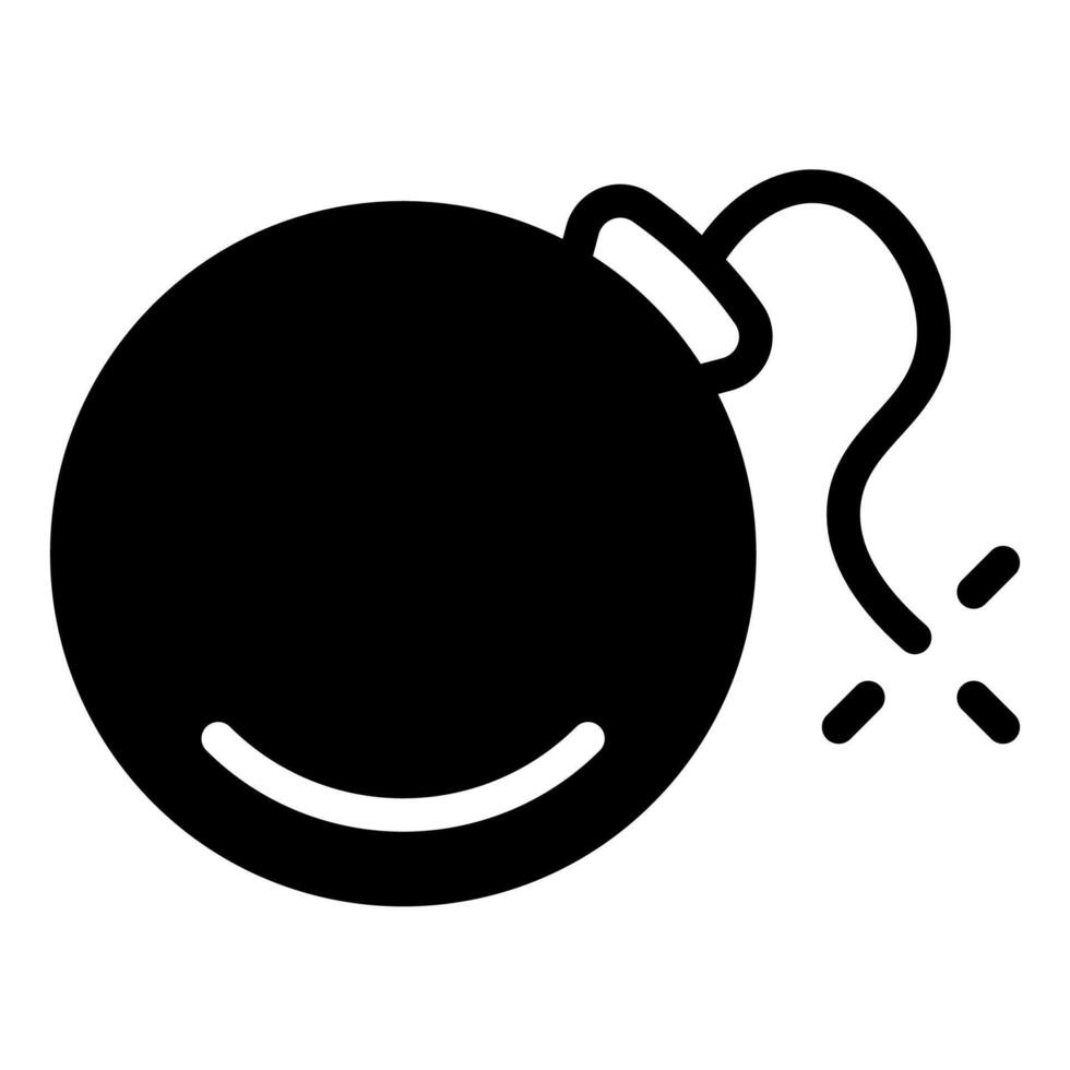 bomb glyph icon illustration isolated on white background vector