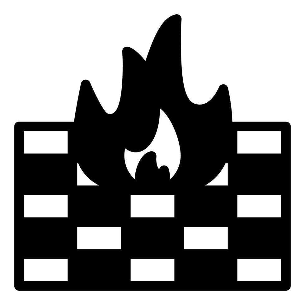firewall glyph icon illustration isolated on white background vector