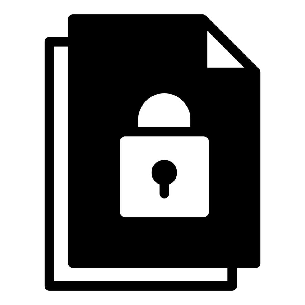 lock glyph icon illustration isolated on white background vector