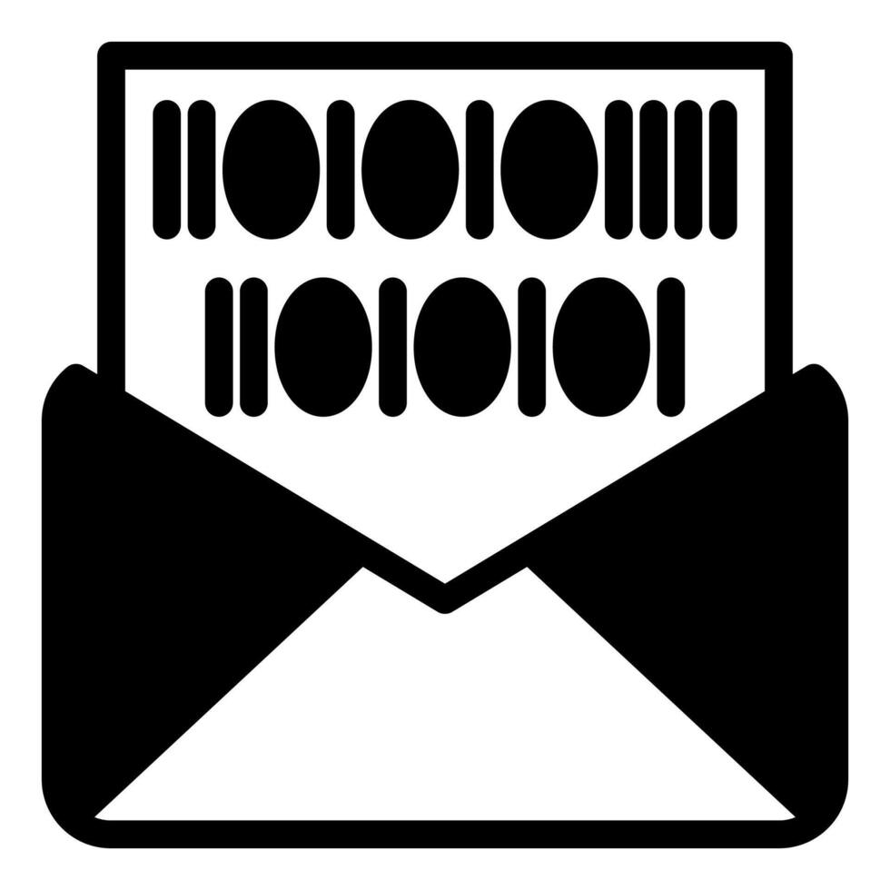 email glyph icon illustration isolated on white background vector