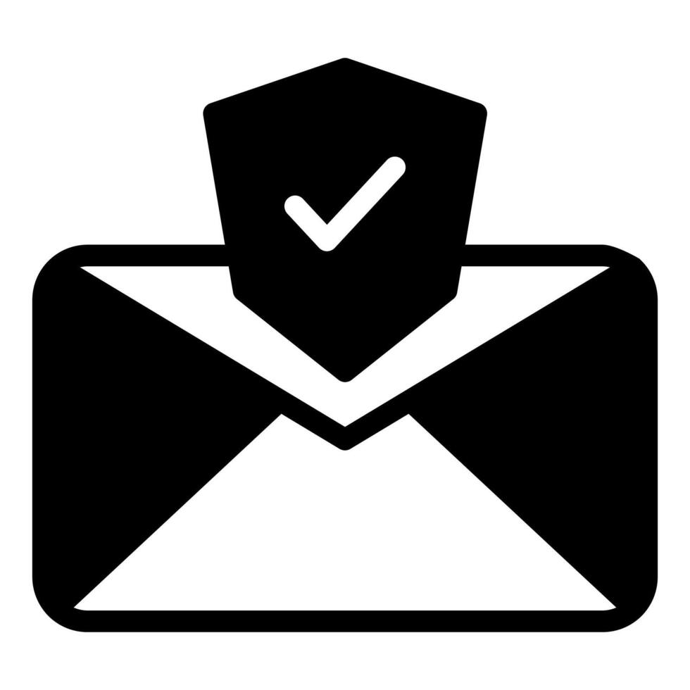 email glyph icon illustration isolated on white background vector