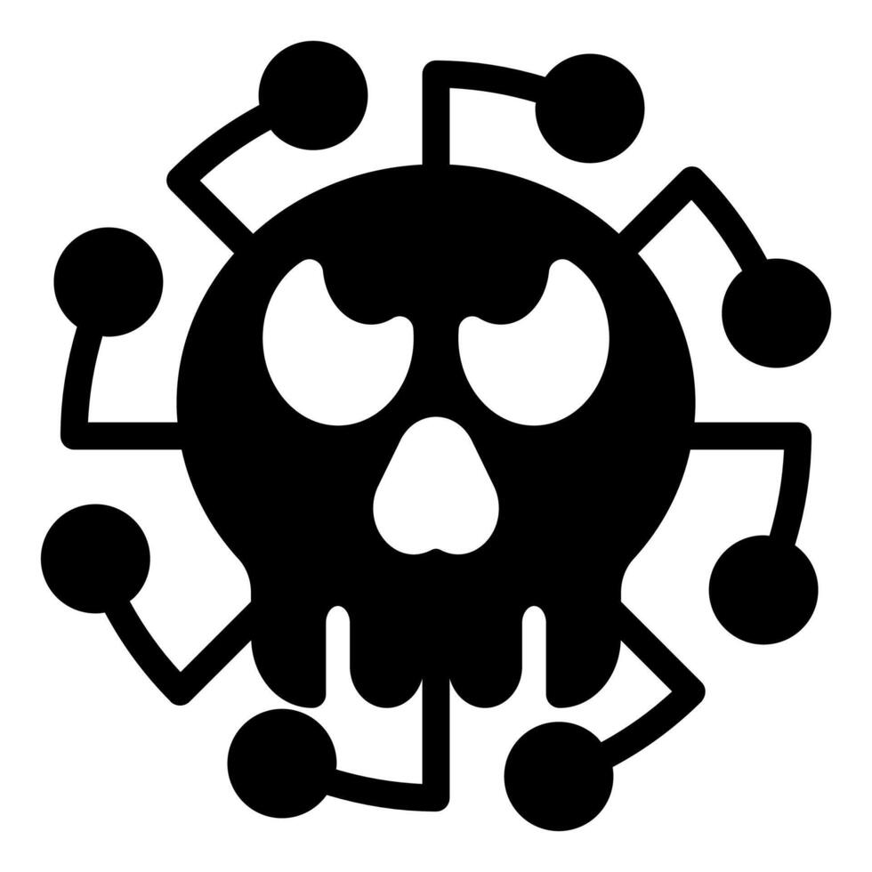 virus glyph icon illustration isolated on white background vector