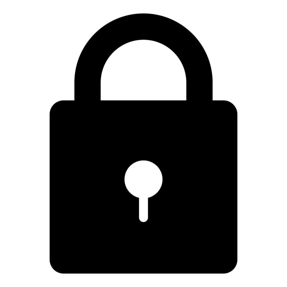 secure glyph icon illustration isolated on white background vector