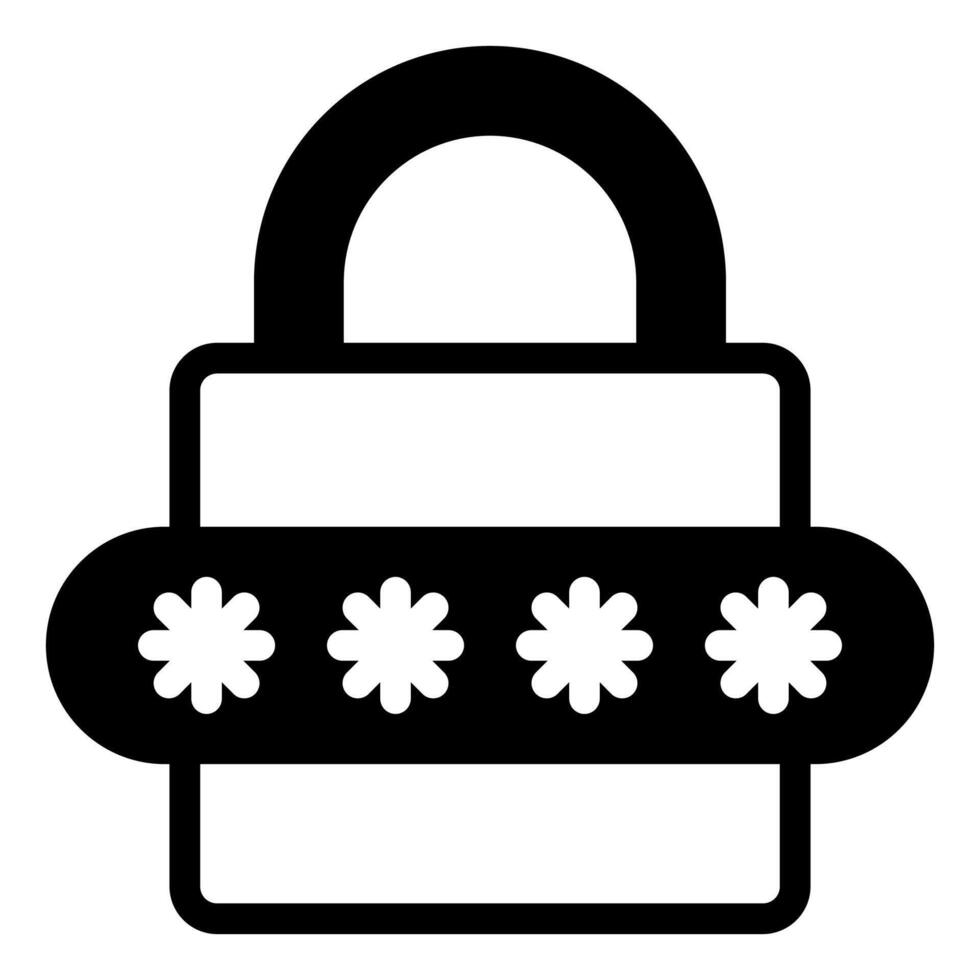 padlock glyph icon illustration isolated on white background vector