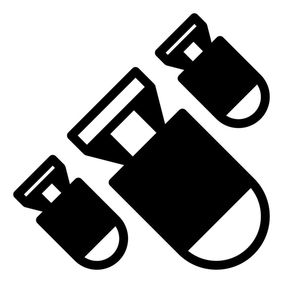 bomb glyph icon illustration isolated on white background vector