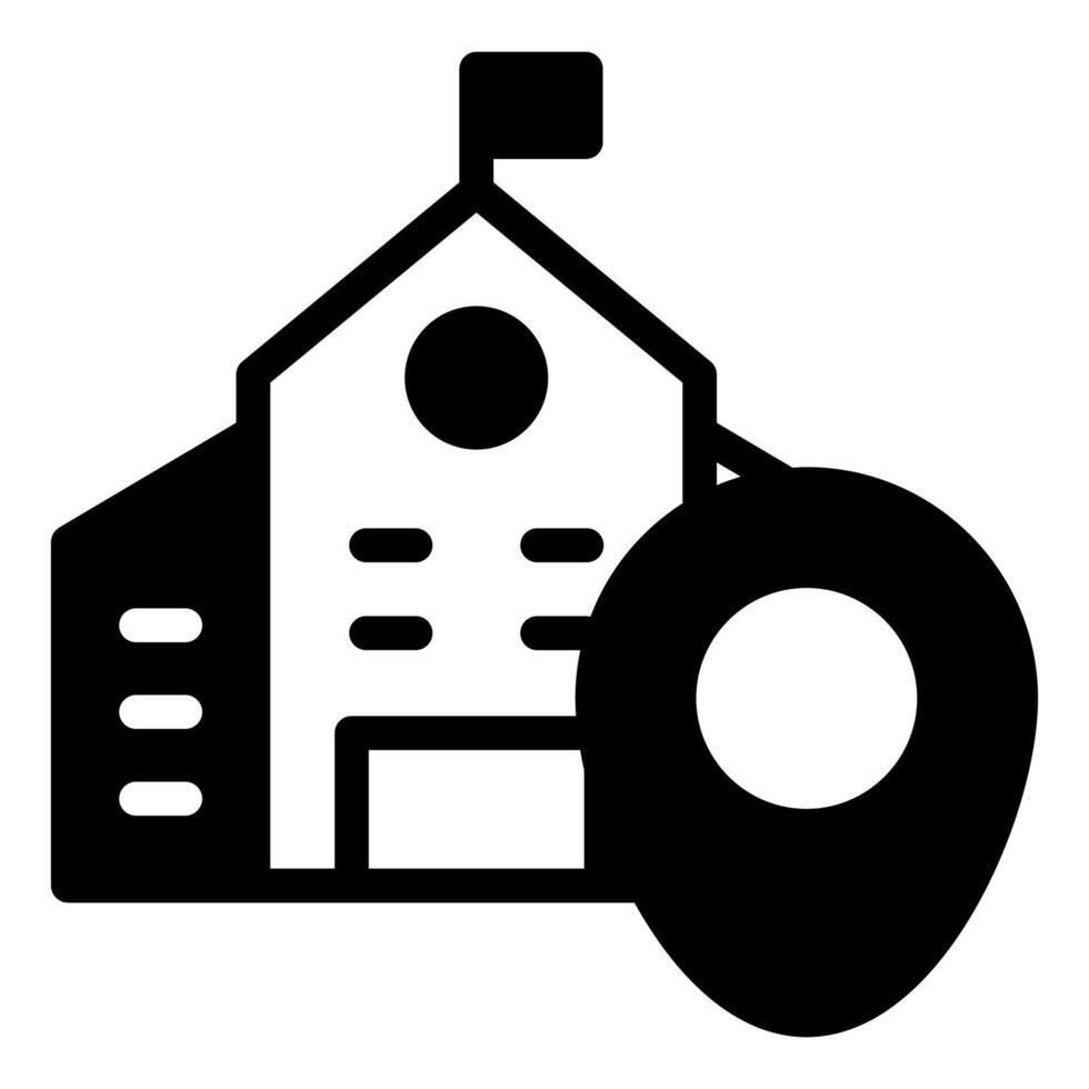 school glyph icon illustration isolated on white background vector