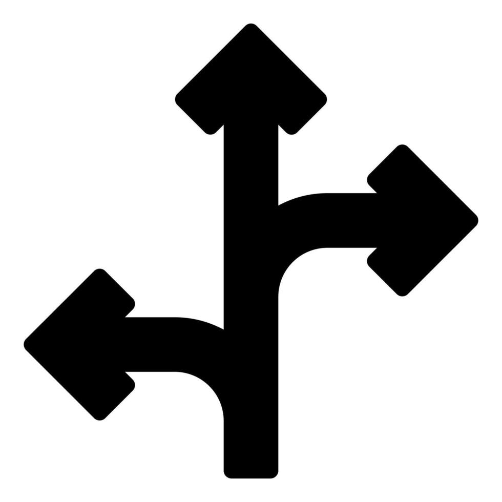 turn sign glyph icon illustration isolated on white background vector