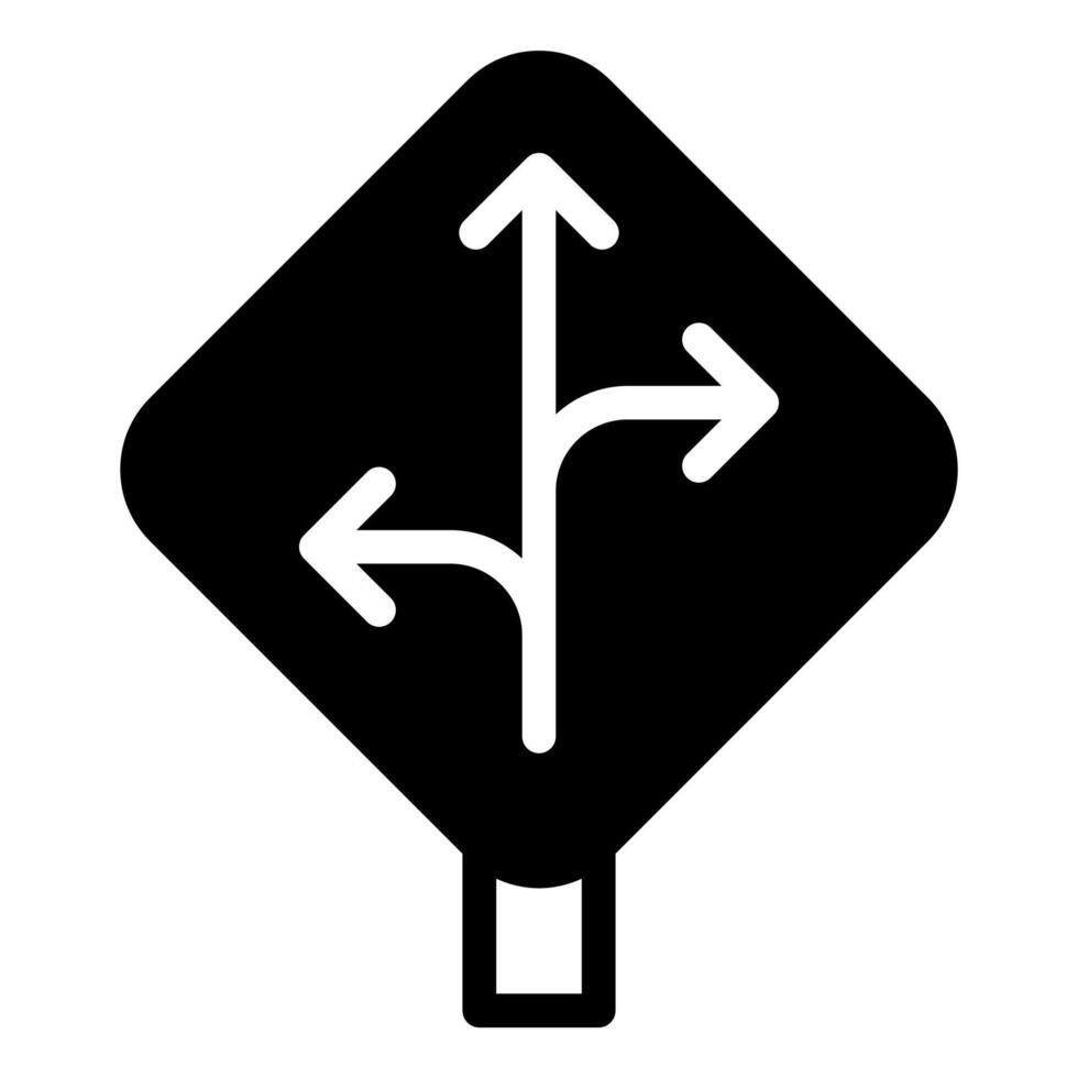 direction sign glyph icon illustration isolated on white background vector